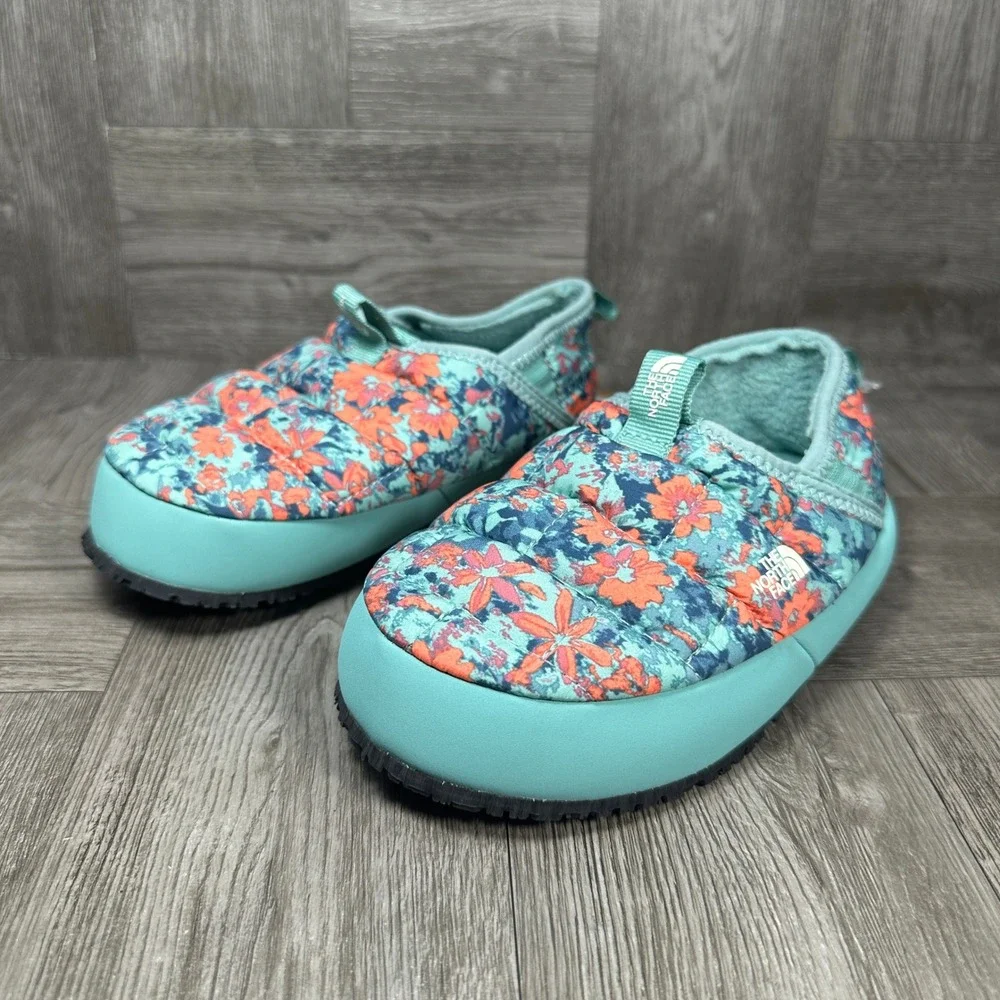 The North Face Traction Mule II Kids 11 Floral Insulated Puffer Slip On NEW